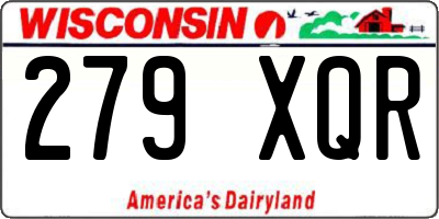 WI license plate 279XQR