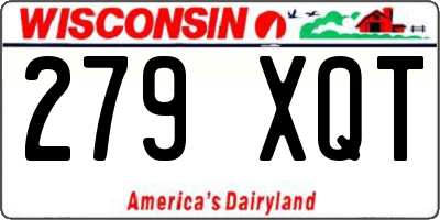 WI license plate 279XQT