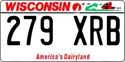 WI license plate 279XRB