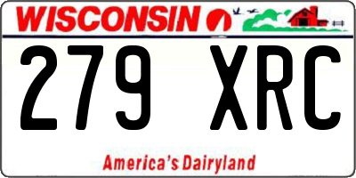 WI license plate 279XRC