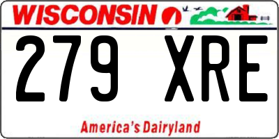 WI license plate 279XRE