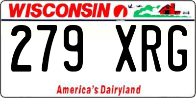 WI license plate 279XRG