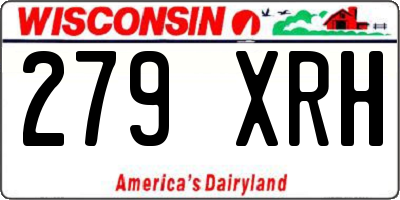 WI license plate 279XRH