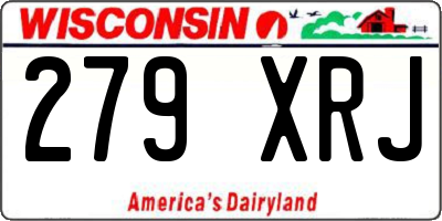 WI license plate 279XRJ