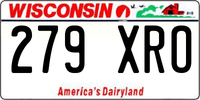 WI license plate 279XRO