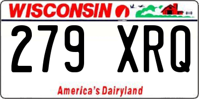 WI license plate 279XRQ