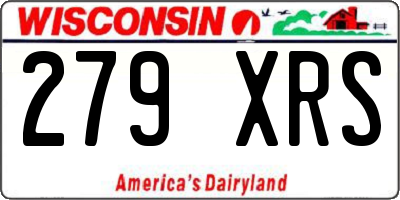 WI license plate 279XRS