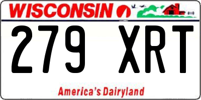 WI license plate 279XRT