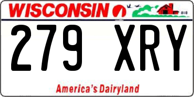 WI license plate 279XRY