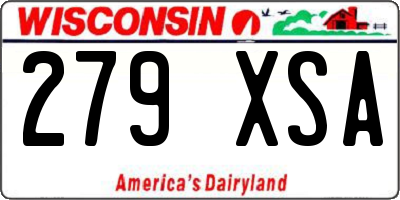 WI license plate 279XSA