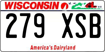 WI license plate 279XSB
