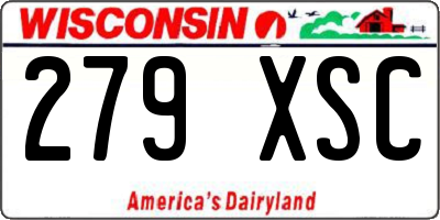 WI license plate 279XSC