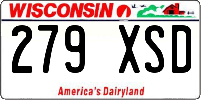 WI license plate 279XSD