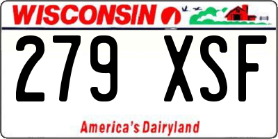 WI license plate 279XSF