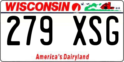 WI license plate 279XSG