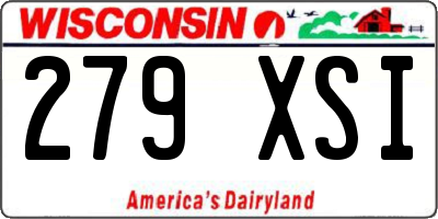 WI license plate 279XSI