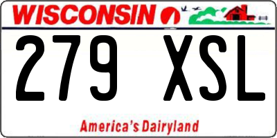 WI license plate 279XSL
