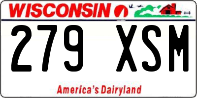 WI license plate 279XSM