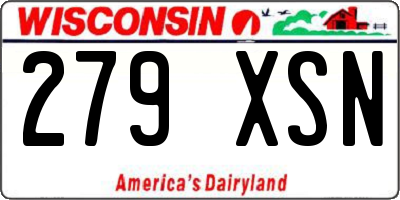 WI license plate 279XSN
