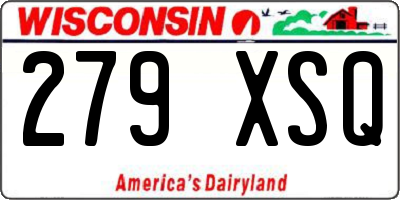 WI license plate 279XSQ