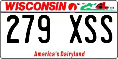 WI license plate 279XSS