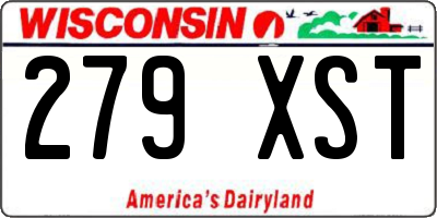 WI license plate 279XST