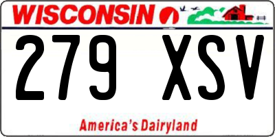 WI license plate 279XSV