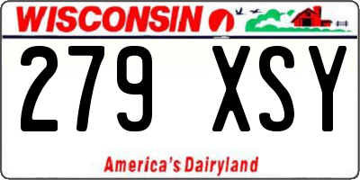 WI license plate 279XSY