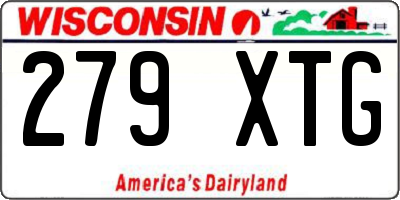 WI license plate 279XTG