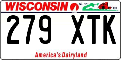 WI license plate 279XTK