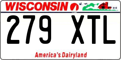 WI license plate 279XTL