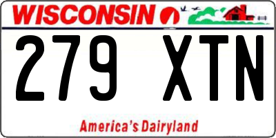 WI license plate 279XTN