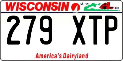 WI license plate 279XTP