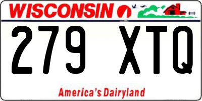 WI license plate 279XTQ