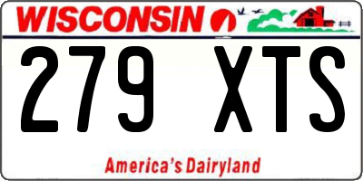 WI license plate 279XTS