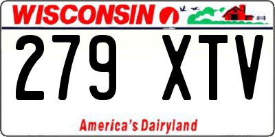WI license plate 279XTV