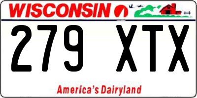 WI license plate 279XTX