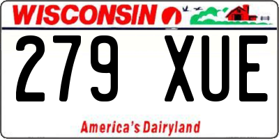 WI license plate 279XUE