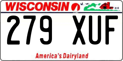 WI license plate 279XUF