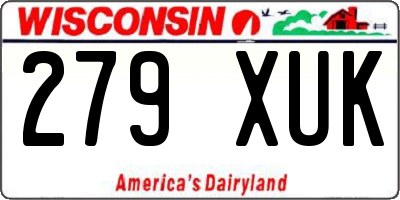 WI license plate 279XUK