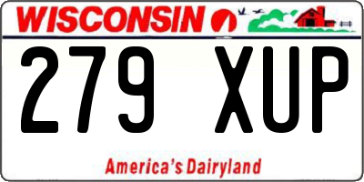 WI license plate 279XUP