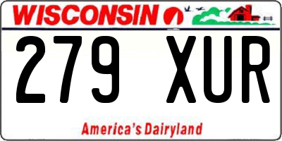 WI license plate 279XUR