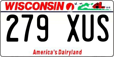 WI license plate 279XUS