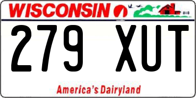 WI license plate 279XUT