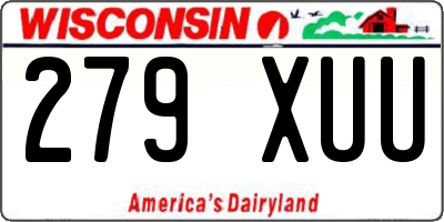 WI license plate 279XUU