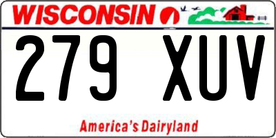 WI license plate 279XUV