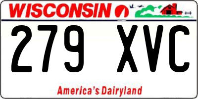 WI license plate 279XVC