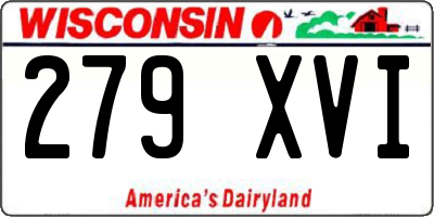 WI license plate 279XVI