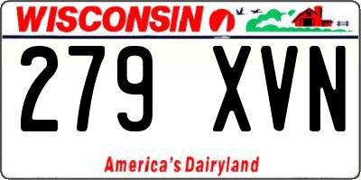 WI license plate 279XVN
