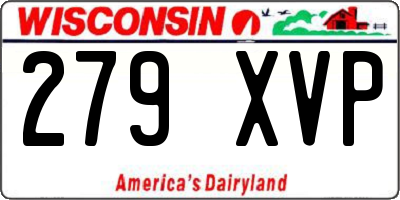 WI license plate 279XVP